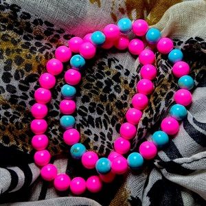 Stretchy Bracelet Combo HOT PINK & Turquoise! 🩵🩷